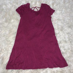 Berry Cross Back Dress